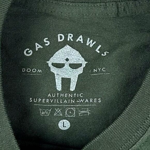 MF DOOM Anti-Hero GASDRAWLS T-Shirt Size Large Forest Green - Picture 3 of 4